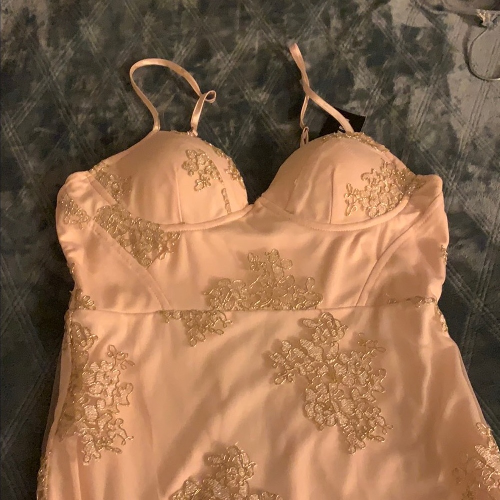 Shimmer Tan Golden Dress